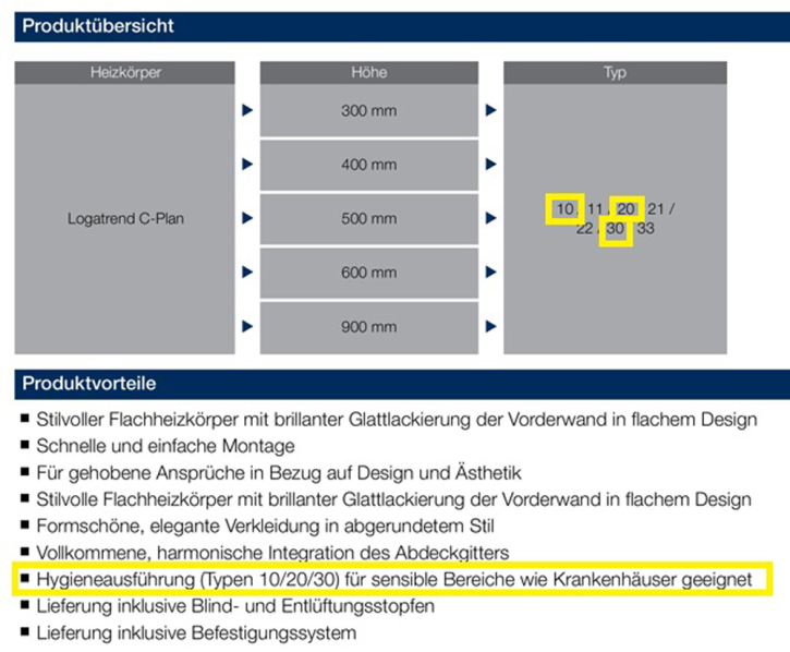 Buderus Kompakt C- Plan Heizkörper Bauhöhe 300 mm Typ 10 20 30 Länge 400-3000 mm